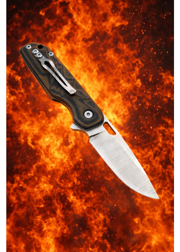  N690 Çelik Klipsli, rulmanlı  içten kilitli G10 çakı